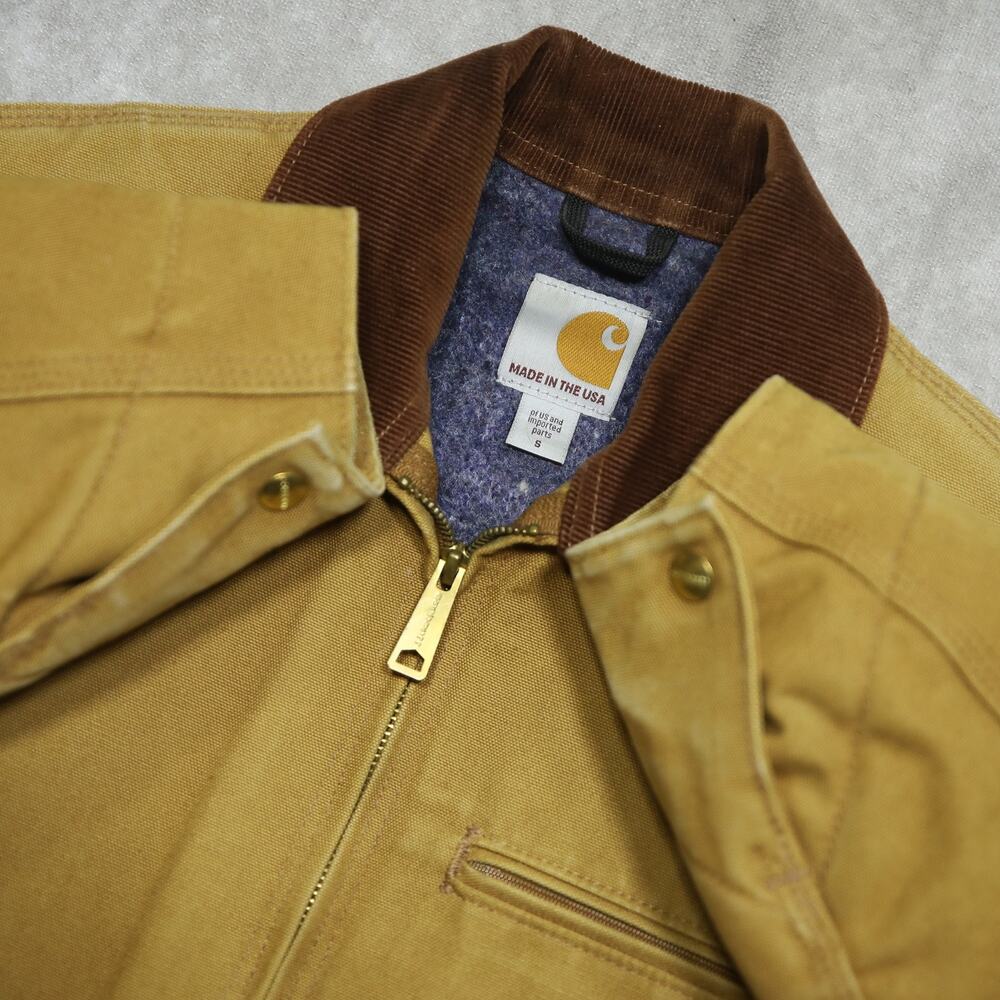 Vintage Carhartt J001 BRN Faded Brown Detroit Jacket Size Small - Picture 13 of 16